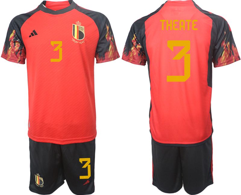 Men 2022 World Cup National Team Belgium home red #3 Soccer Jerseys->->Soccer Club Jersey